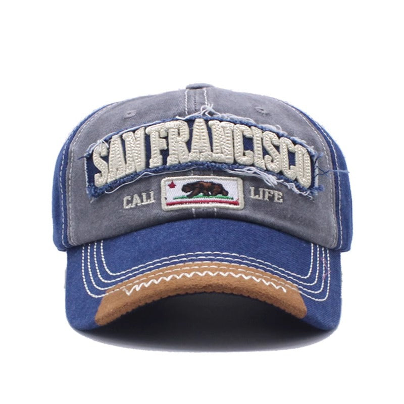 Wholesale retro fresh embroidery letter fashion hat color matching baseball cap