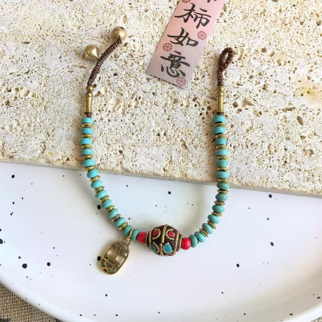 Wholesale Ethnic Retro Tibetan Hand-woven Turquoise Bracelet
