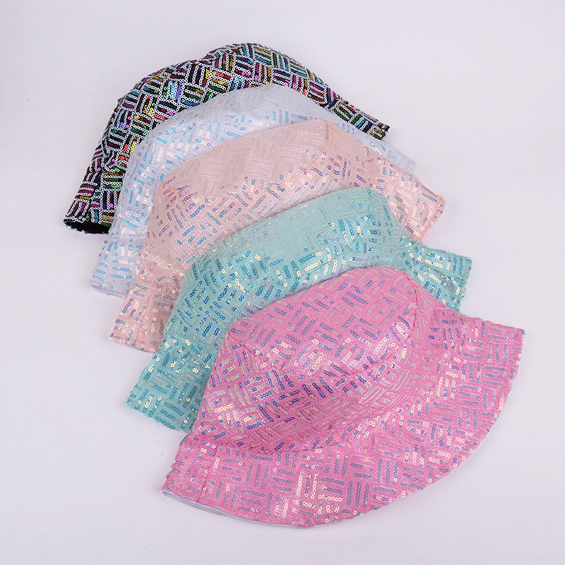 Wholesale  Grid Striped Stage Performance Reflective Pot Cap bucket hat