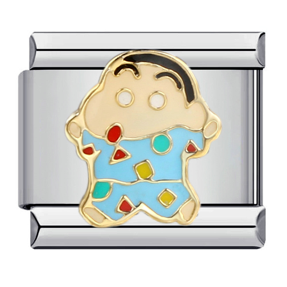 Wholesale Titanium Steel Gold Plated Oil Drop DIY Italian Module Bracelet Italian Charm