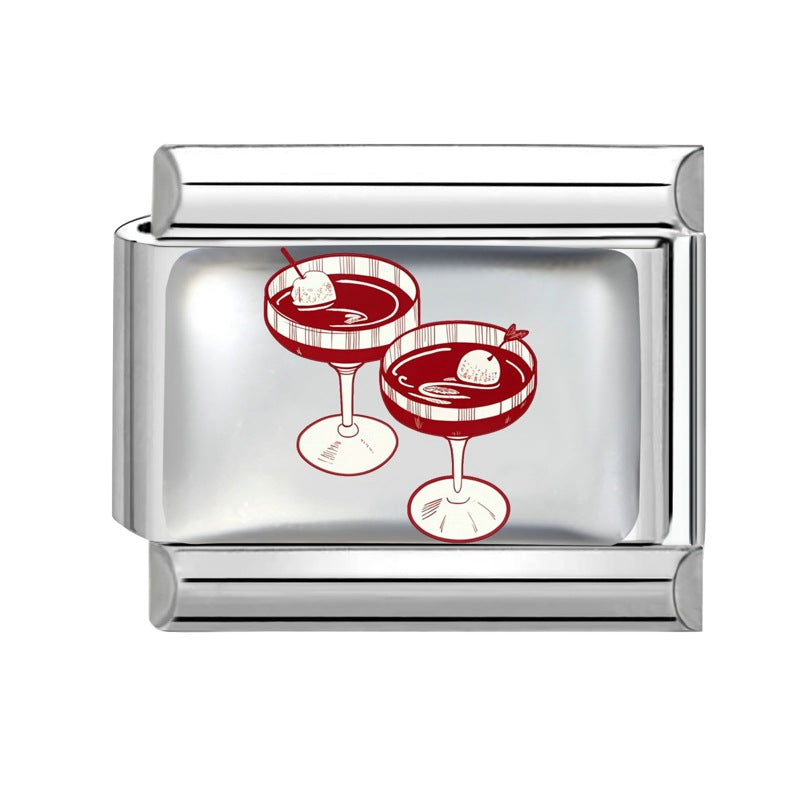 Wholesale 9mm Italian Charm Starter Bracelets DIY square Single Section Creative Stainless Steel Composable Bracelet