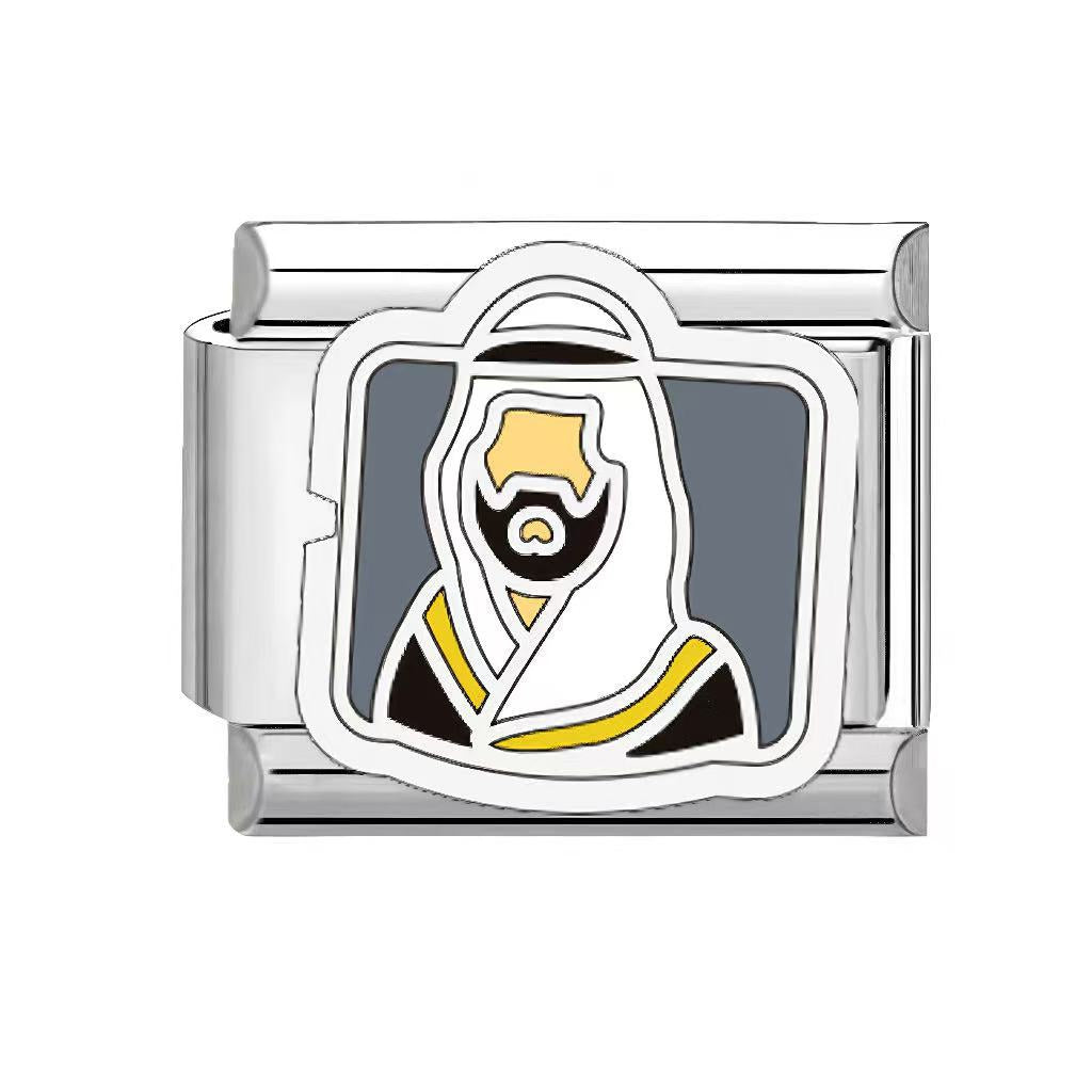 Wholesale Italian Charm Bracelet 9mm DIY Eastern style evil eye  Creative Stainless Steel Composable Bracelet