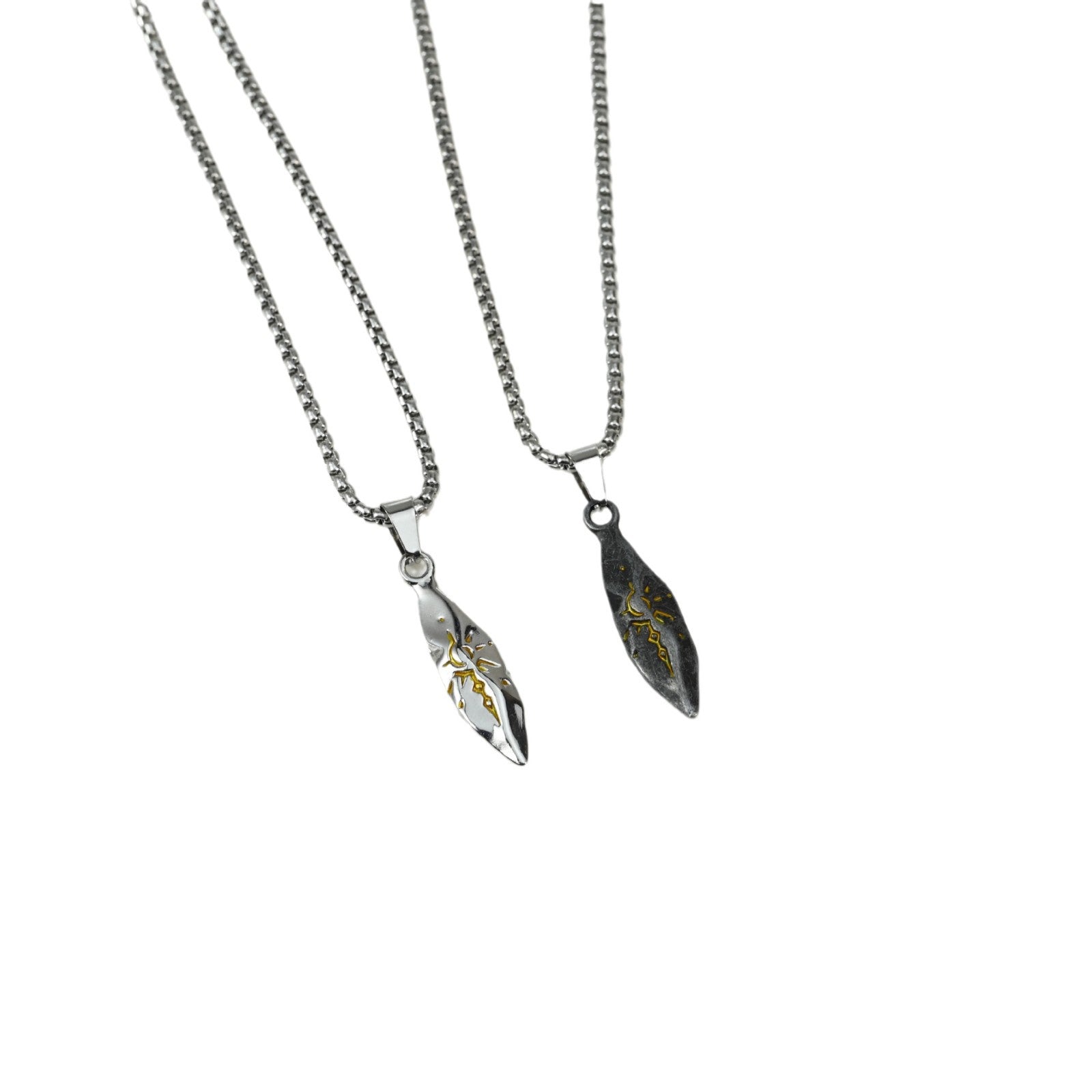 Wholesale Retro wishing stone necklace trendy men' s personality neutral wind meteorite color matching pendant cool men' s hip hop sweater chain
