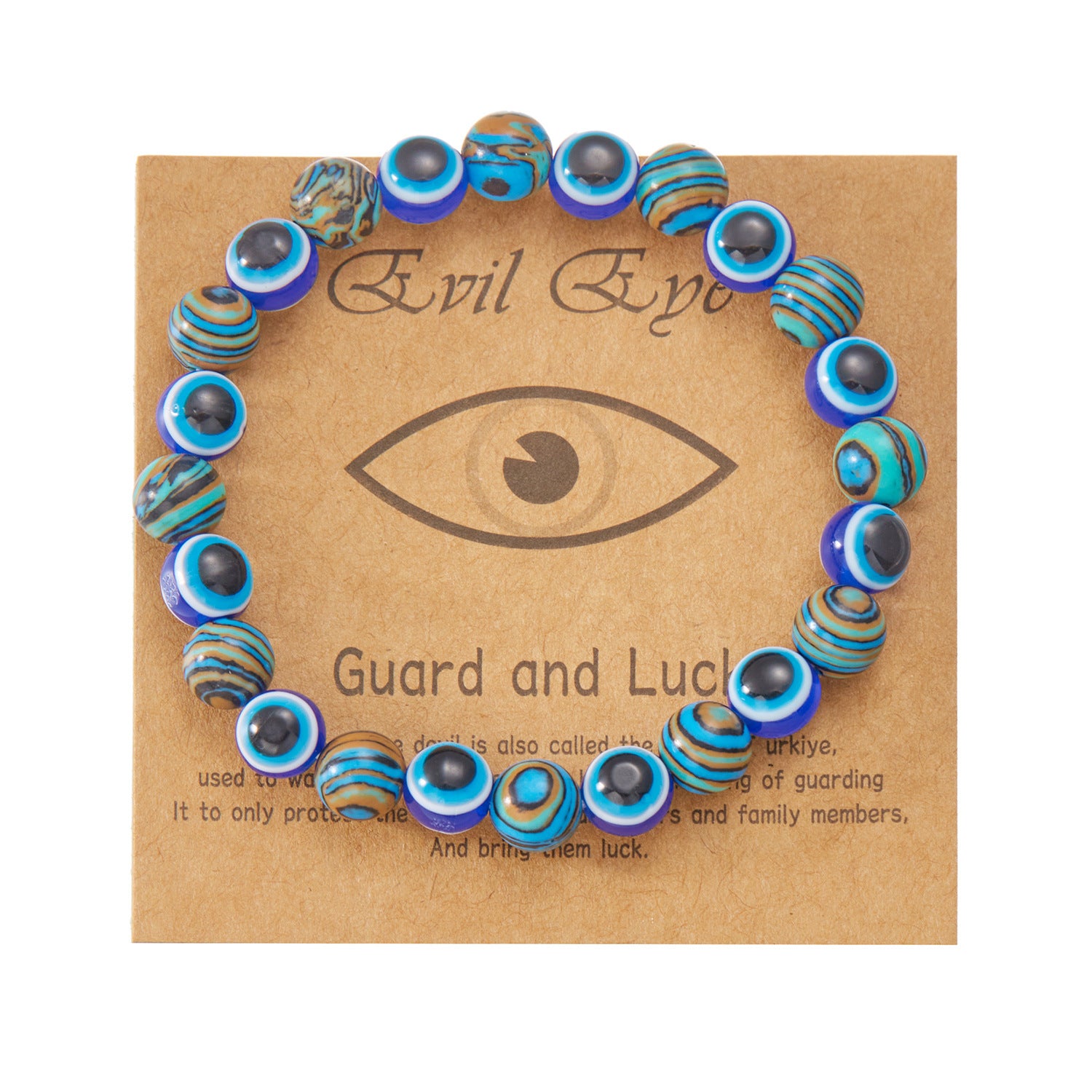 Wholesale  Evil Devil Eye Beaded  8mm  Beaded Stingy String Bracelet