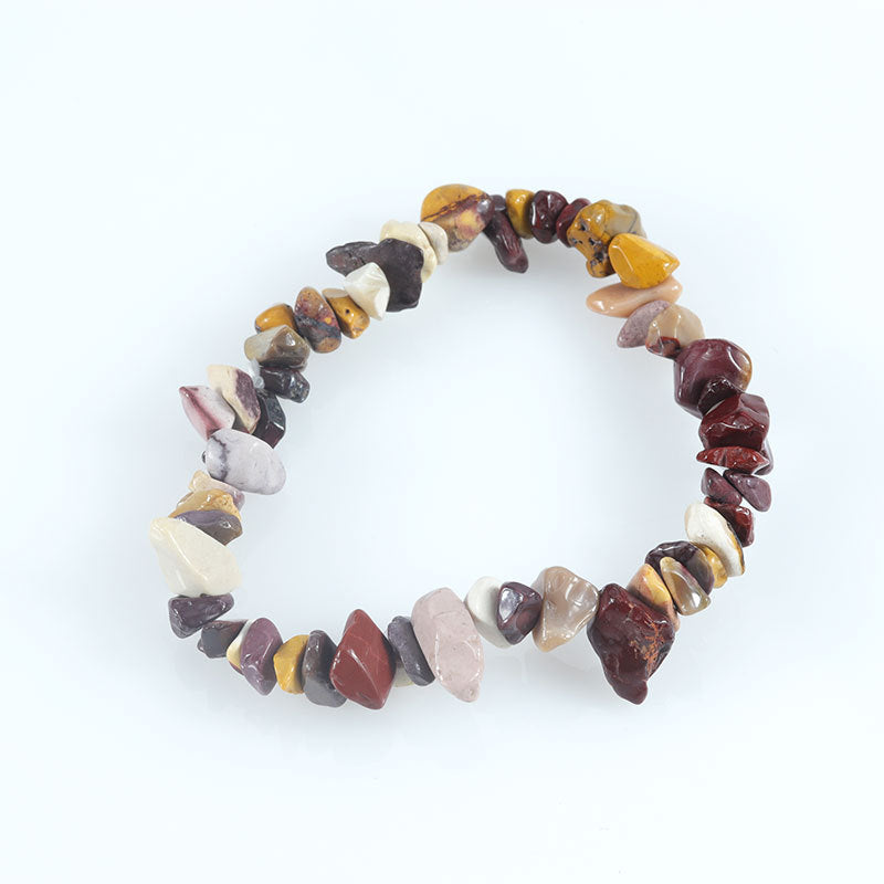 Wholesale Natural colorful gravel hand-woven elastic boho bracelet