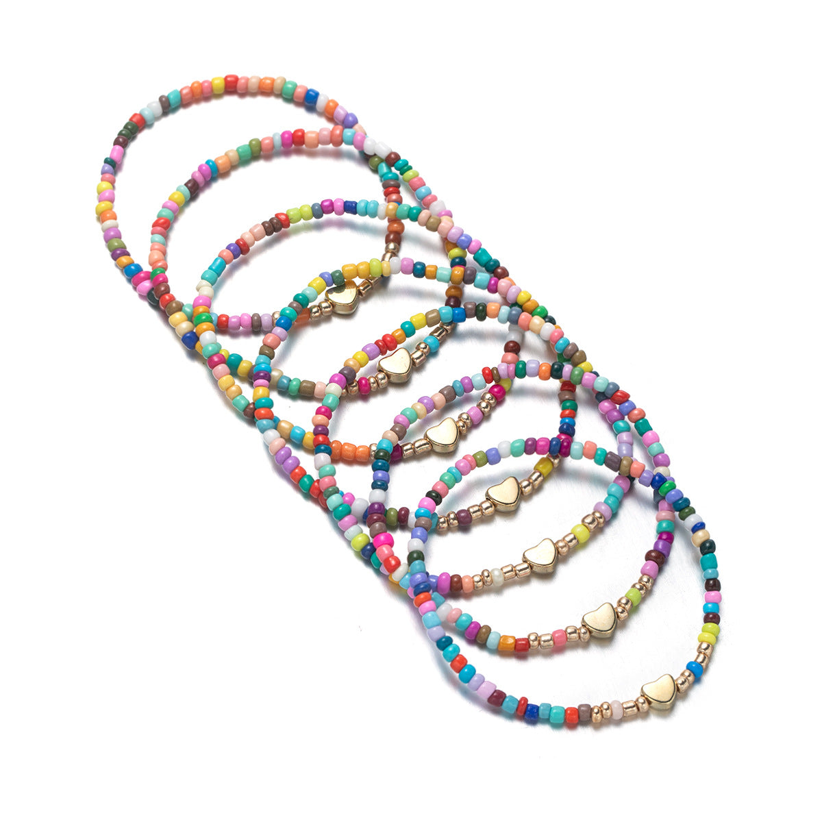 Wholesale  alloy love random color beads elastic ladies bracelet