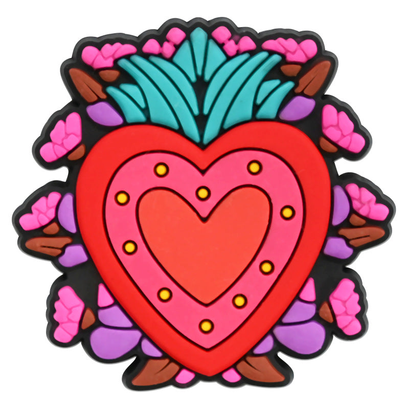 Wholesale Random 100pcs Day of The Dead PVC Soft Rubber Shoe Buckle Decoration ACC-SC-RYY075