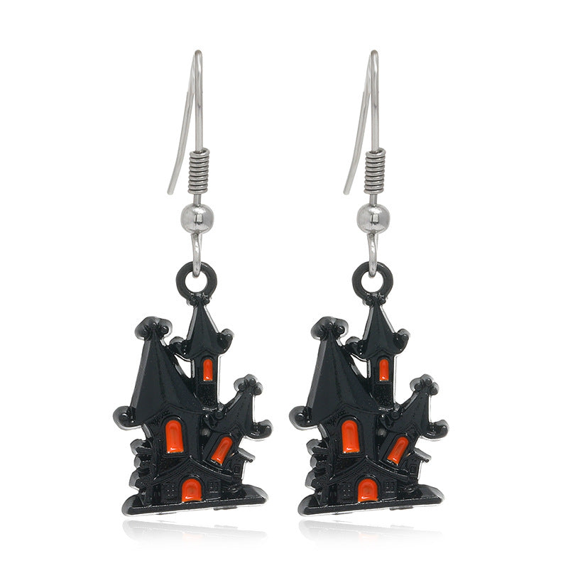 Wholesale  Theme Black Cat Pumpkin Dripping Oil Earrings - Fashion Jewelry Accessory for Party Gift Boutique