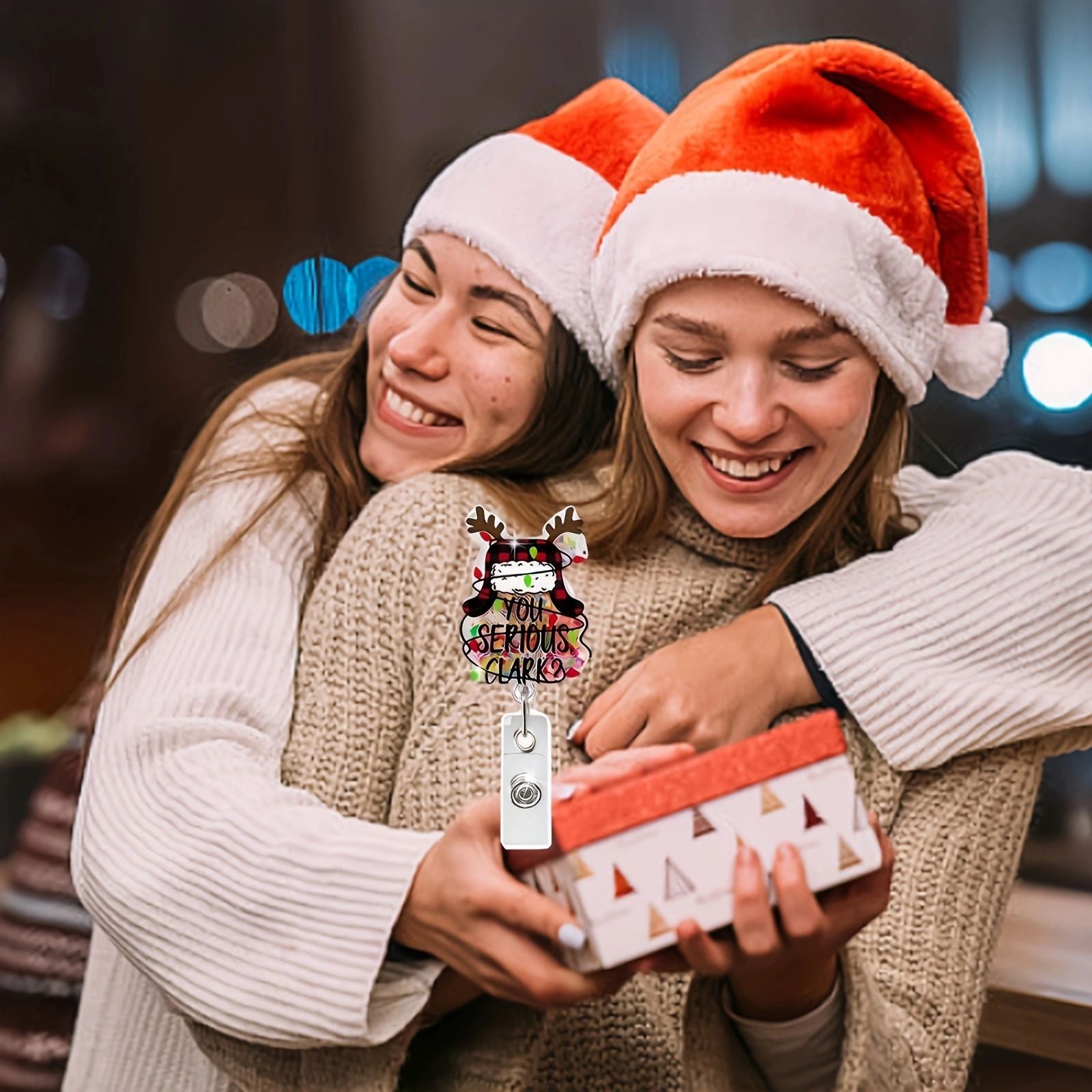 Wholesale  Christmas Quicksand Acrylic  Tree Hat Badge Reels