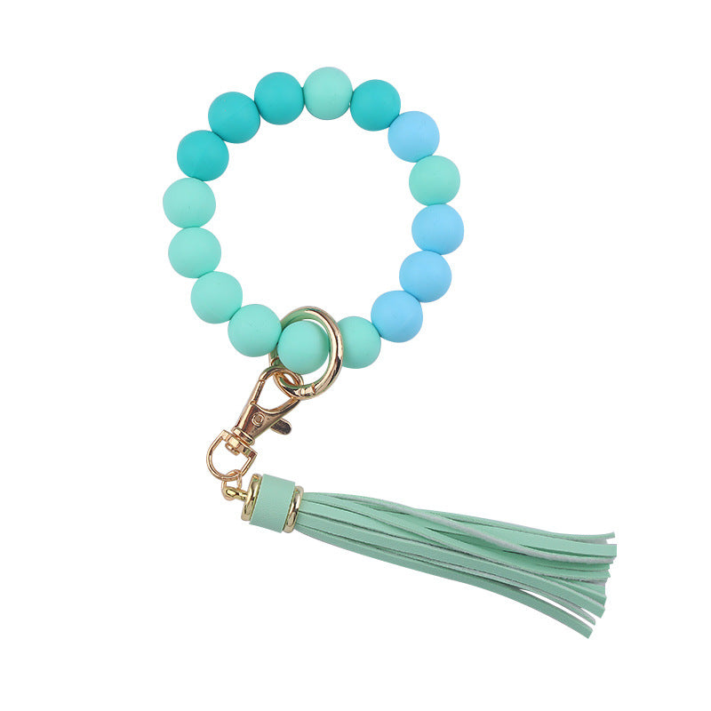 Wholesale Cartoon Solid Color Silicone Beaded Wrist Keychain ACC-KC-GuangTian060