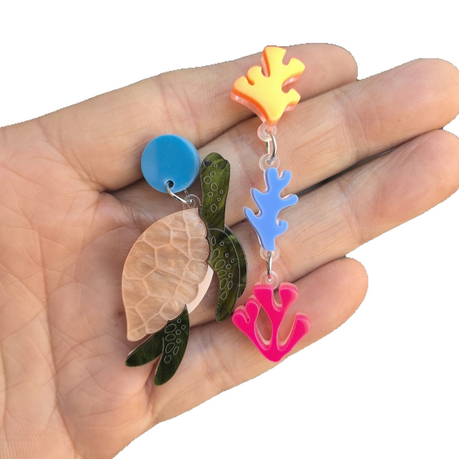 Wholesale Stylish Acrylic Turtle Seaweed Earrings For Women Handmade Retro Animal Jewelry Fashion Accessory For Party Or Gift