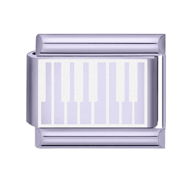 Wholesale Italian Charm Bracelet 9mm DIY Splicing Light Purple Series Stainless Steel Composable Bracelet