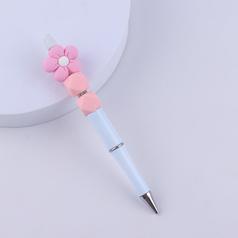 Wholesale Beaded Pens Handmade Flower Silicone Beaded Ballpoint Pen