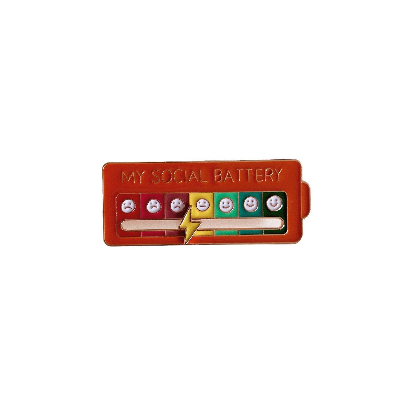 Wholesale Mood ConversionSlidable Social Power Metal Energy Brooch