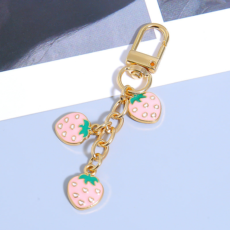 Wholesale Cute Creative Fruit Strawberry Orange Keychain