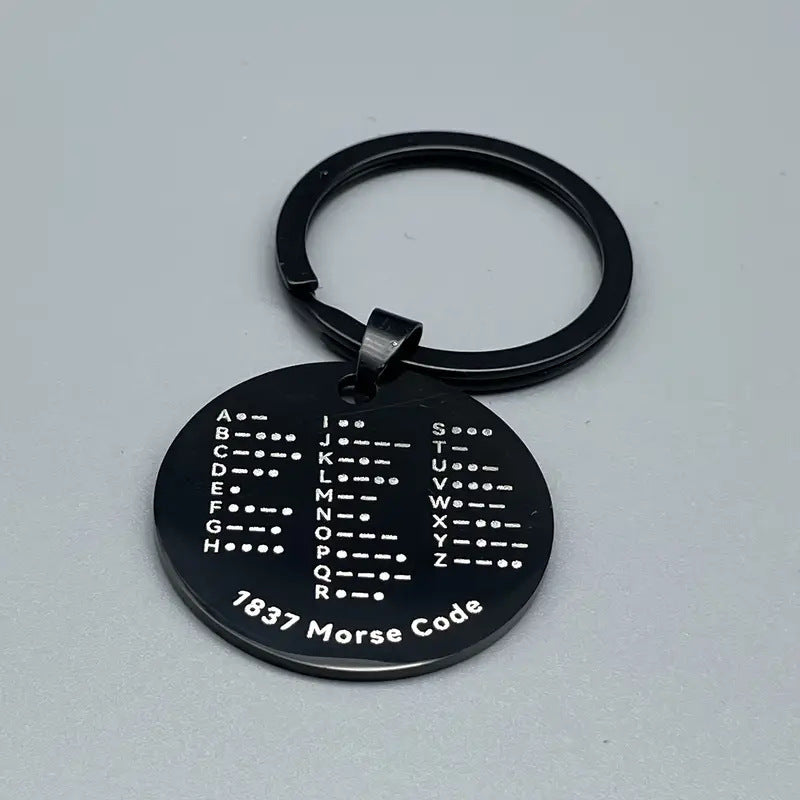 Wholesale Stainless Steel Morse Code Keychain Creative Pendant For Gift Boutique Resale Accessory