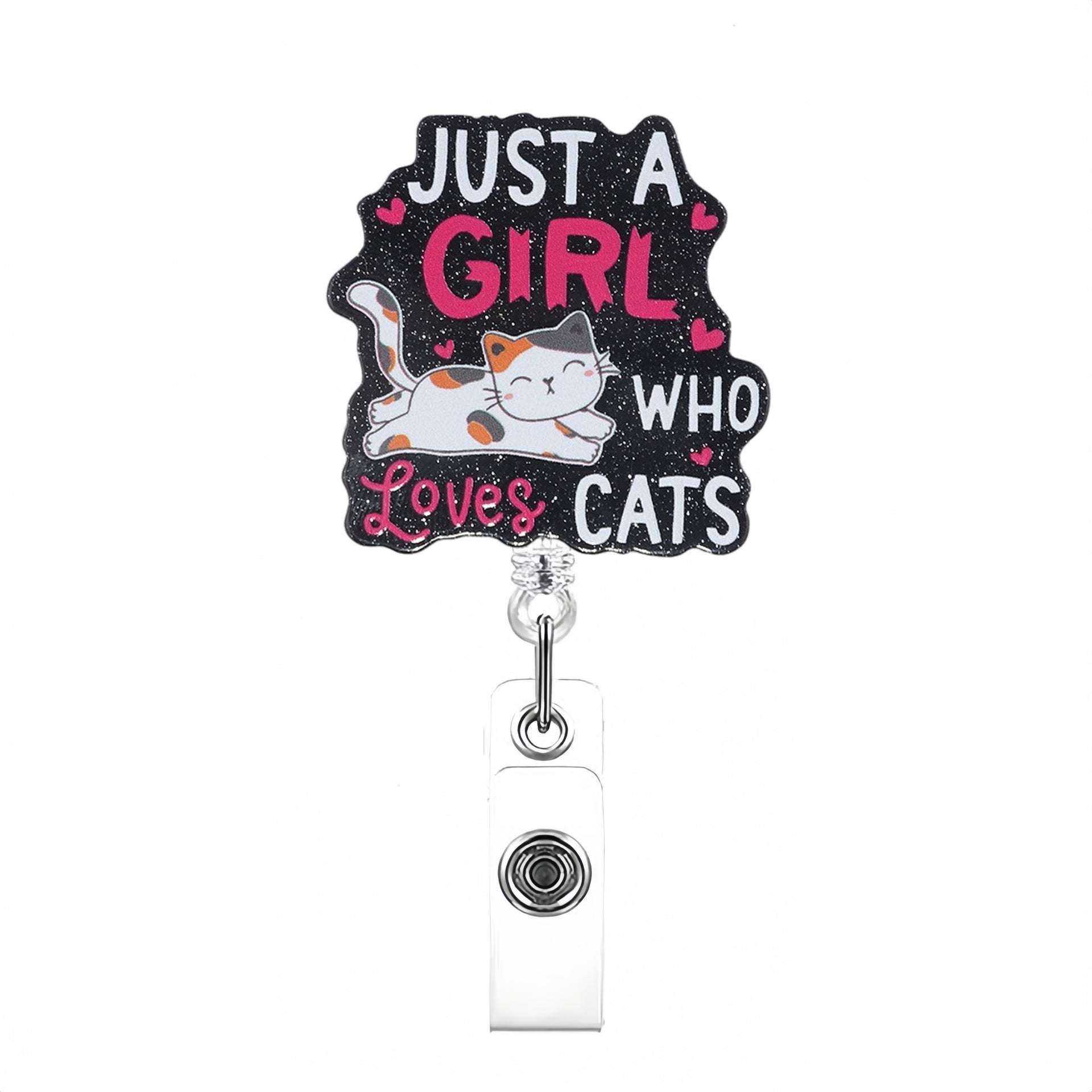 Wholesale Creative pattern acrylic Retractable Rotating Badge Keychain