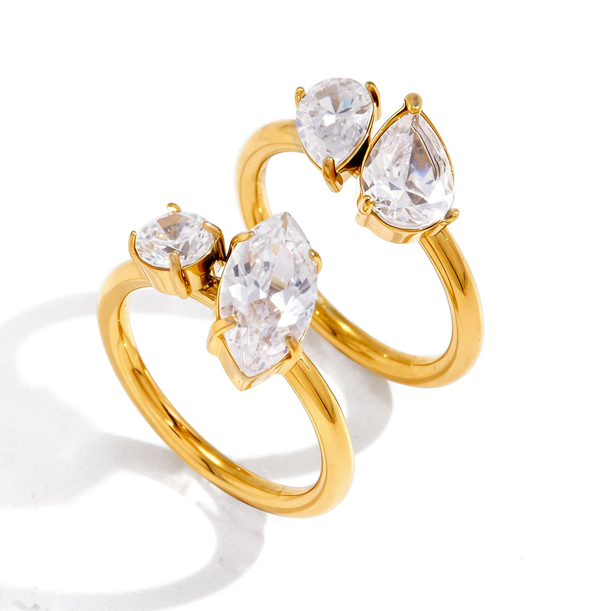 Wholesale Stainless steel rhinestone ring