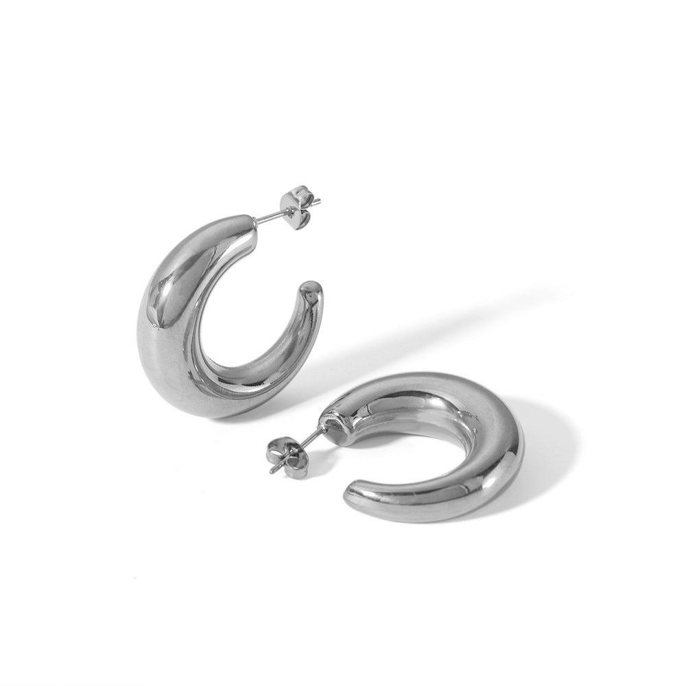 Wholesale 18K gold stainless steel titanium steel openwork earrings