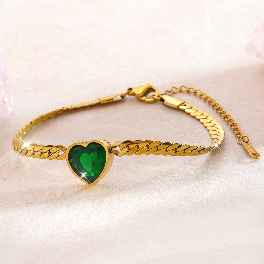 Wholesale Love Heart Stainless Steel Bracelet,  Trendy Fashion Jewelry Gift for Women