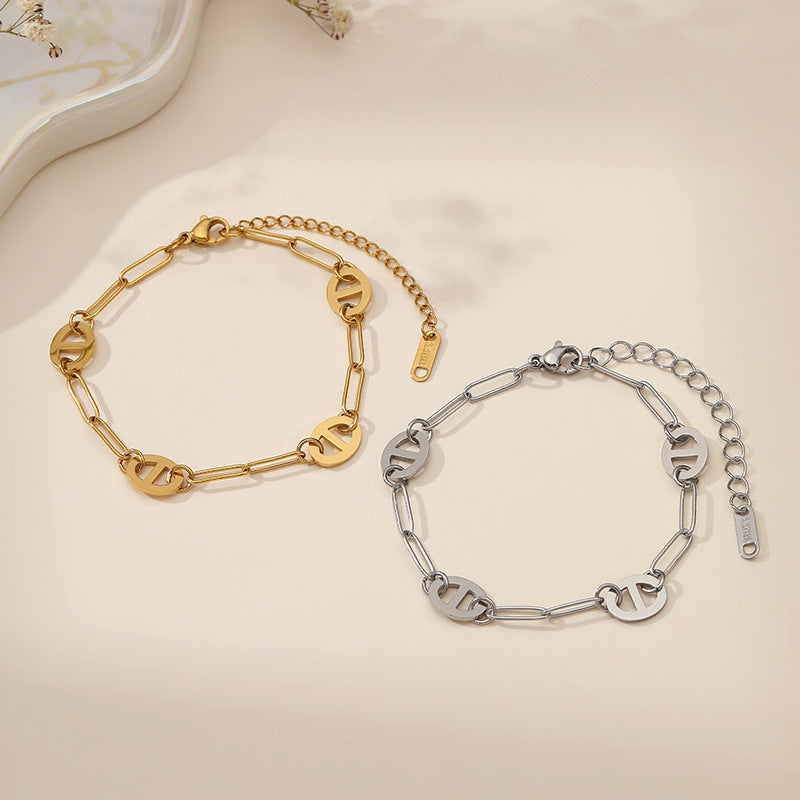 Wholesale Minimalist Titanium Steel Number 8 Bracelet Chic Jewelry Accessory for Women