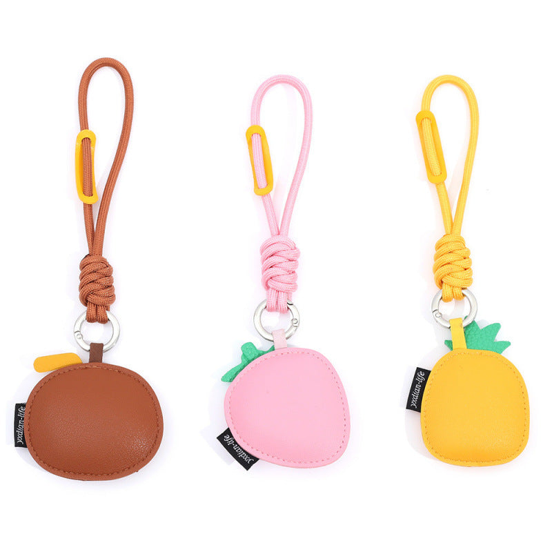 Wholesale Creative Cartoon Fruit Dog Leather Keychain Bag Charm Car Key Accessory Gift
