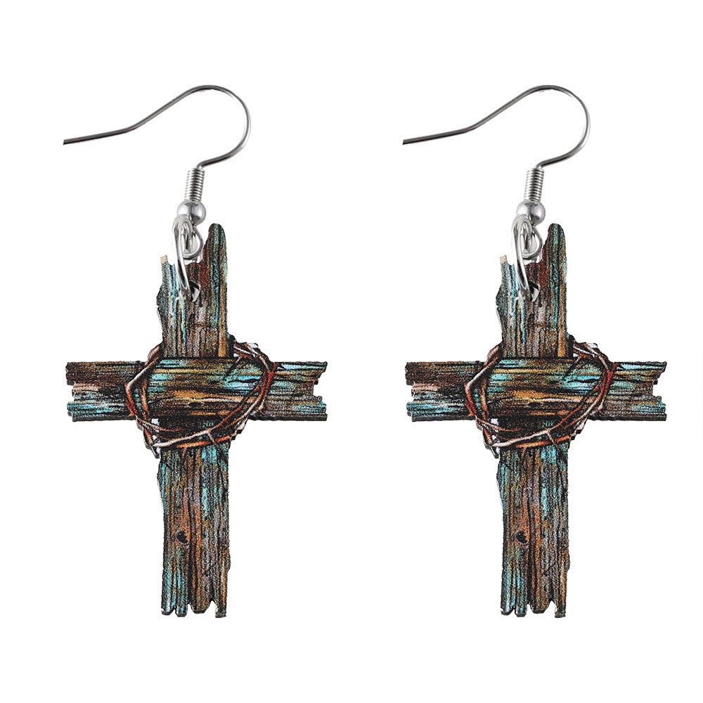 Wholesale  Wooden Double-sided Earrings