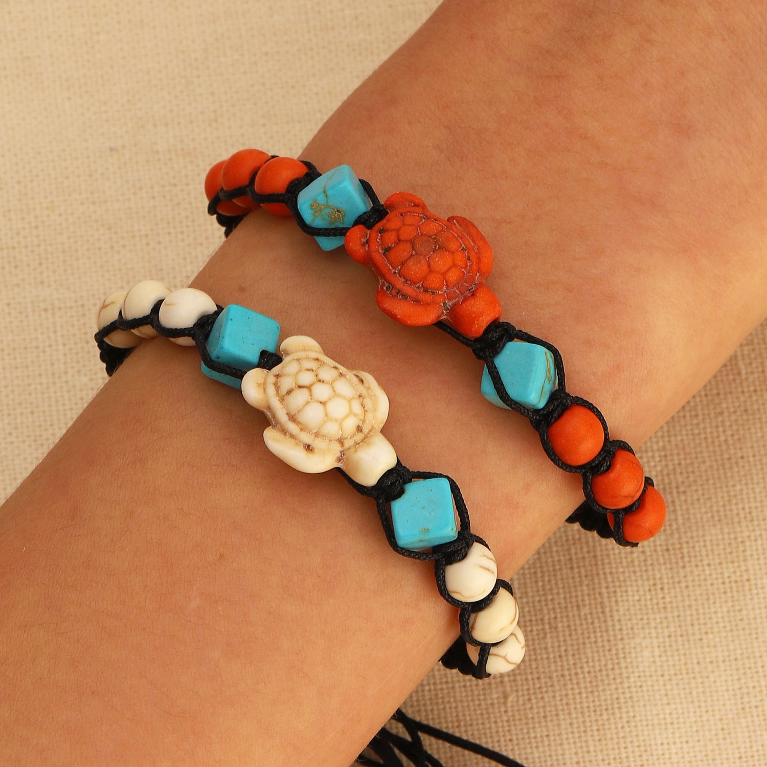 Wholesale  beach holiday style alloy turtle handmade bracelet