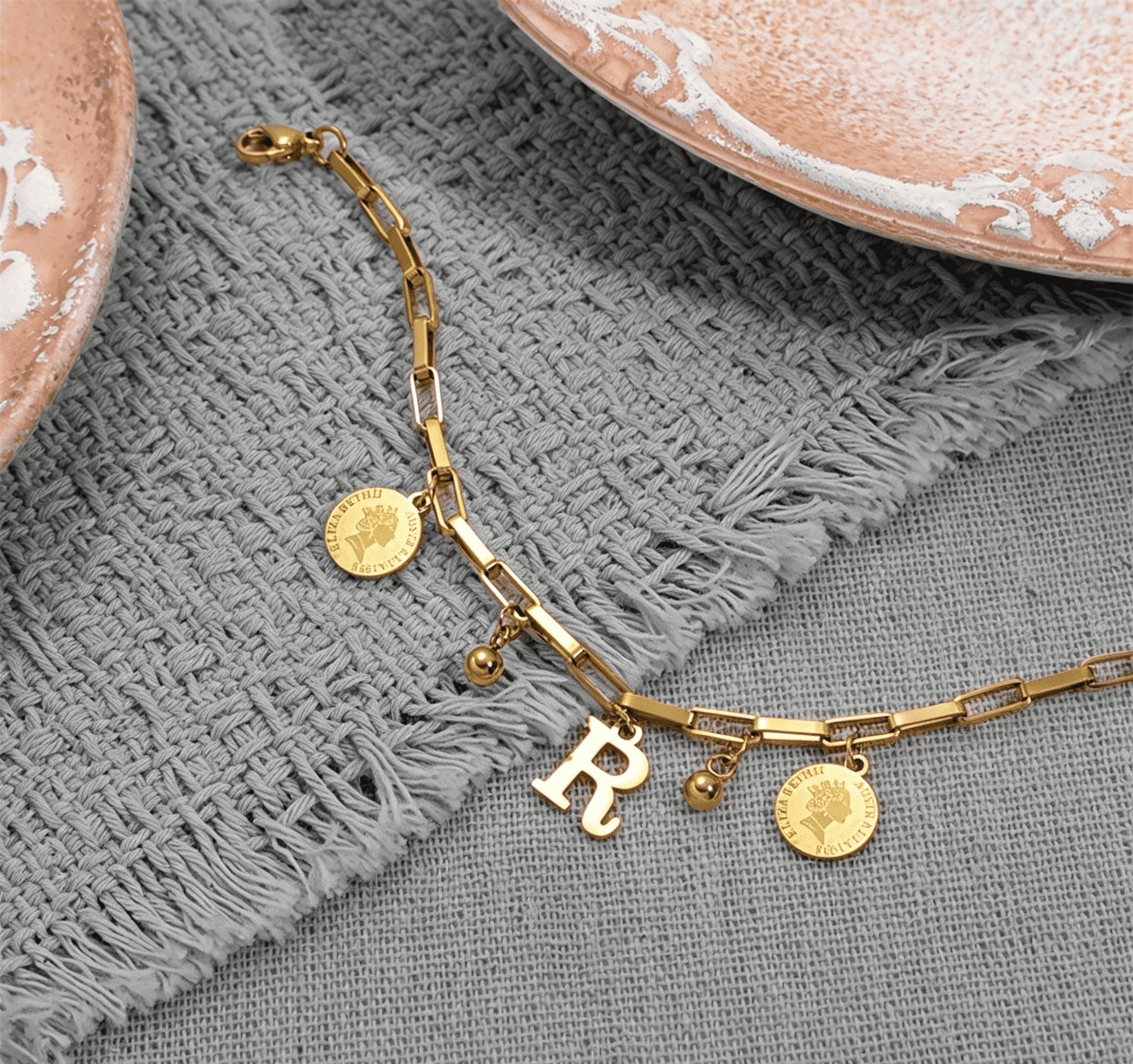 Wholesale Titanium Steel Gold Plated Letter Design Bracelet - Chic Fashion Accessory for Everyday Wear