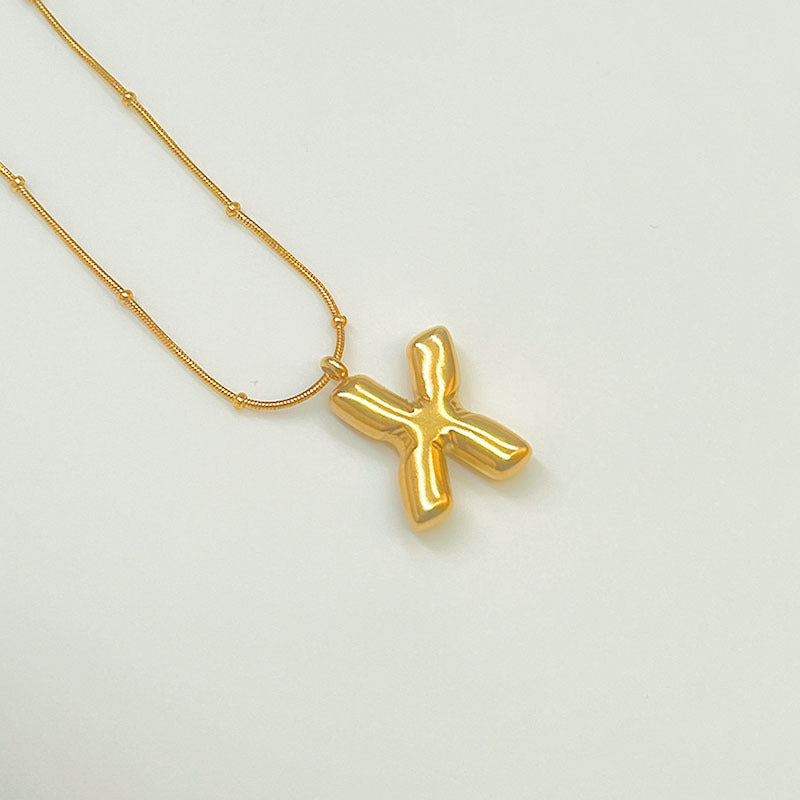 Wholesale Stainless Steel 18K Gold Plated Letter Necklaces ACC-NE-YuHui001