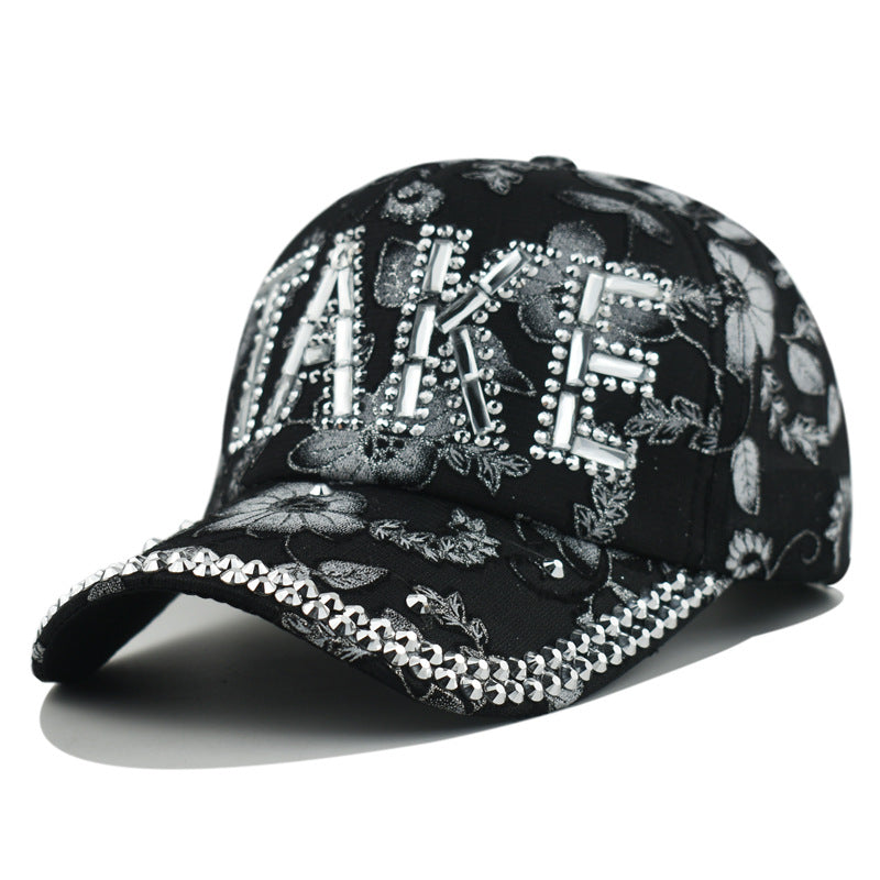 Wholesale Rhinestone Lace Flower Baseball Cap