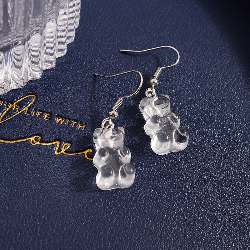 Wholesale Jelly Color Resin Bear Earrings Cute Earrings ACC-ES-YuChan003