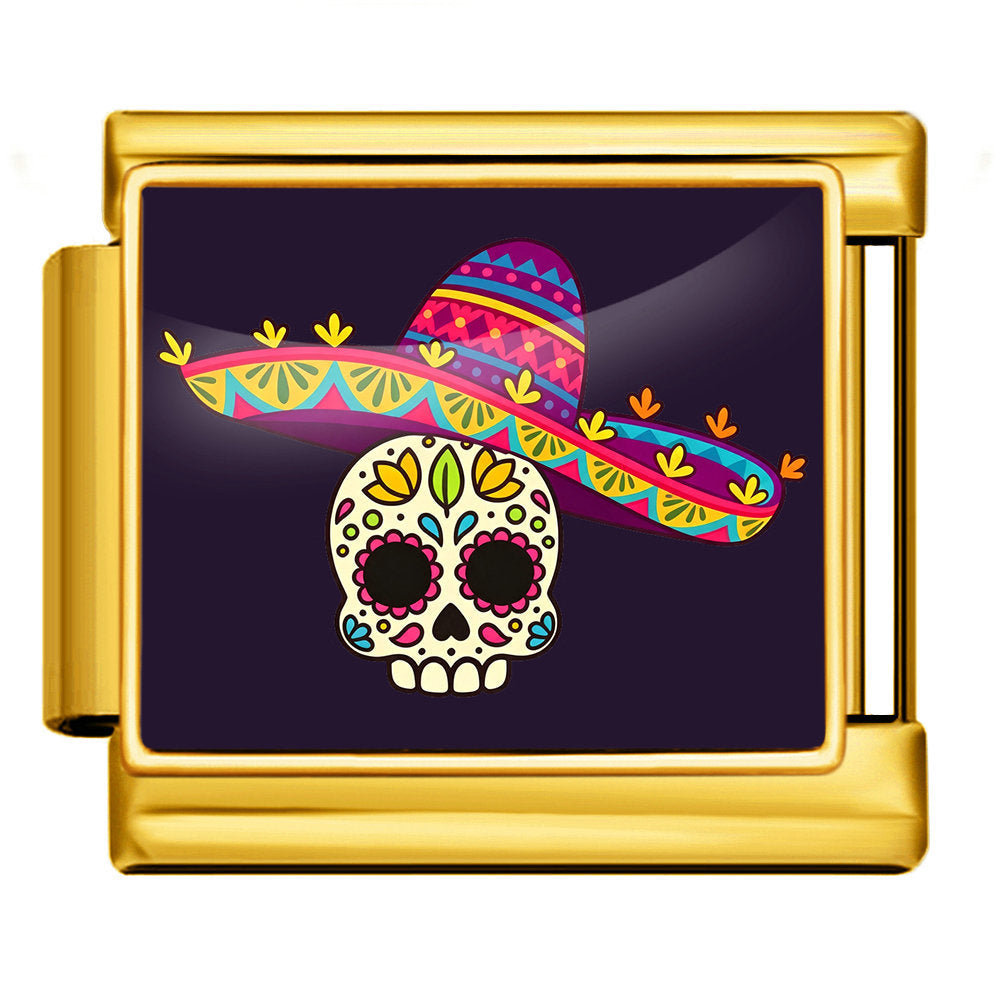 Wholesale Stylish Day Of The Dead Skull Modular Bracelet Stainless Steel DIY Detachable Jewelry Gift