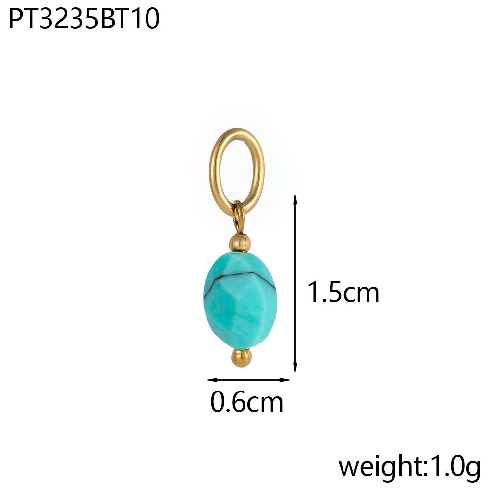 Wholesale DIY pendant accessories 14 color natural stone accessories