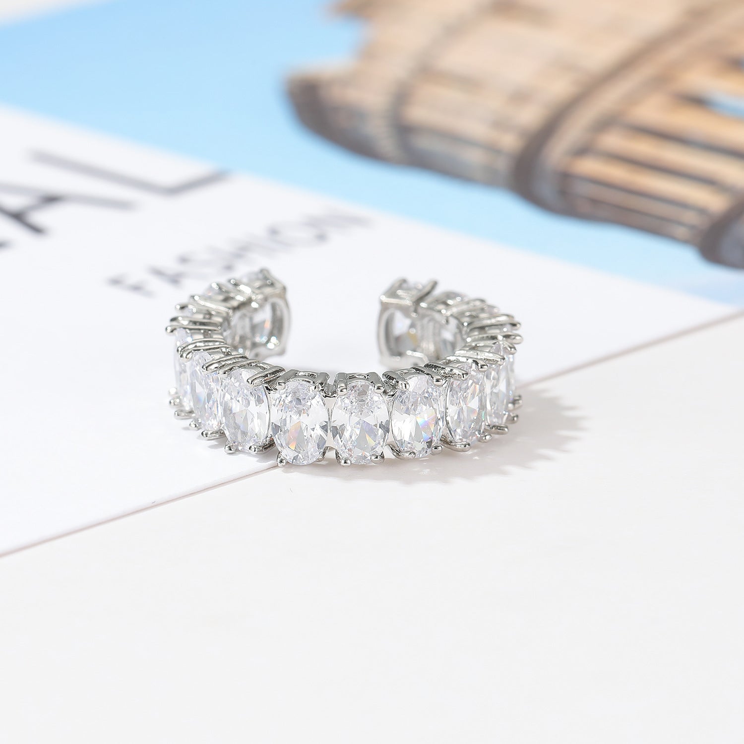 Wholesale  Zircon Full Diamond Rhinestone Middle Finger Index Finger Ring