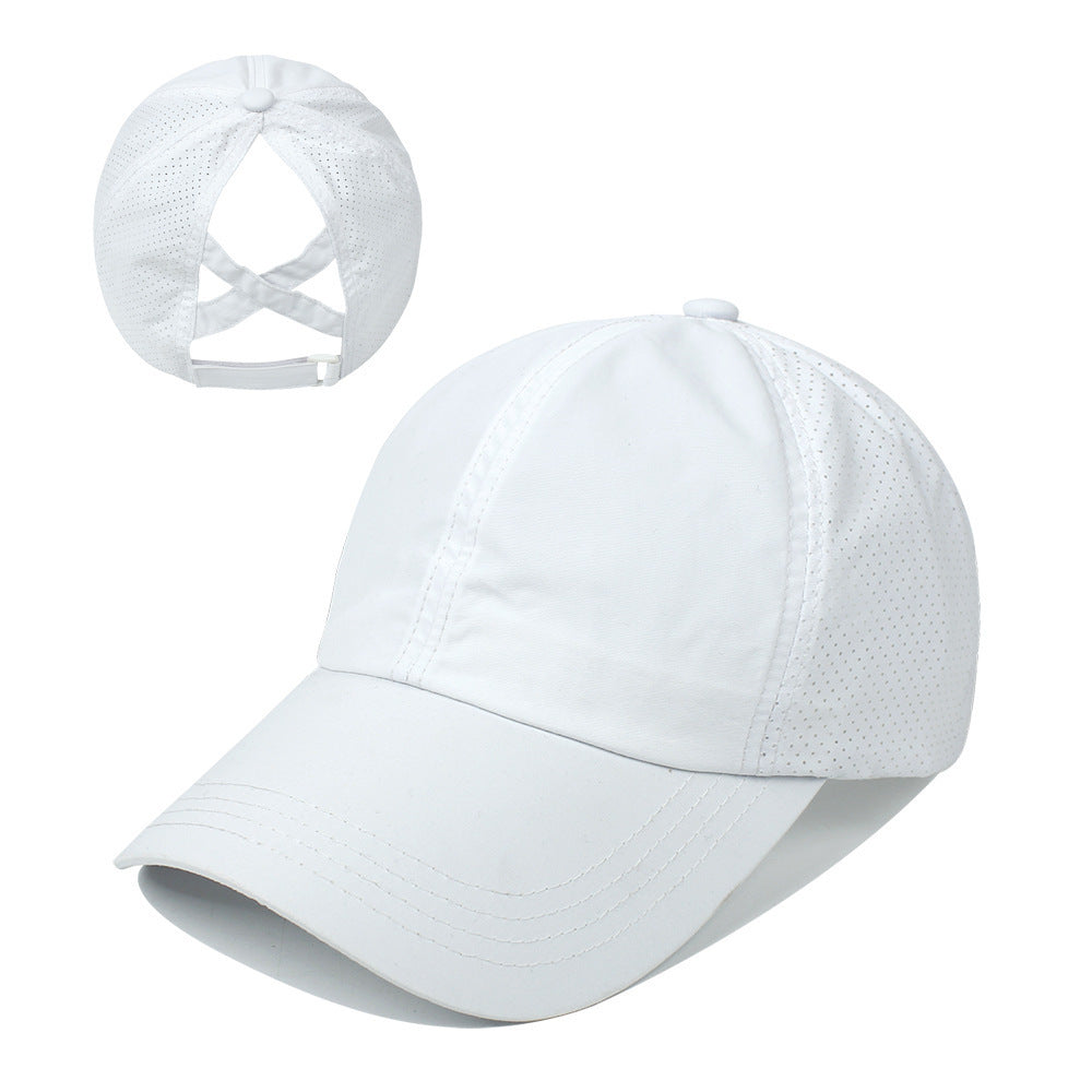 Wholesale Solid Color Baseball Cap Casual Cross Ponytail Cap Hat ACC-HT-KeNian001