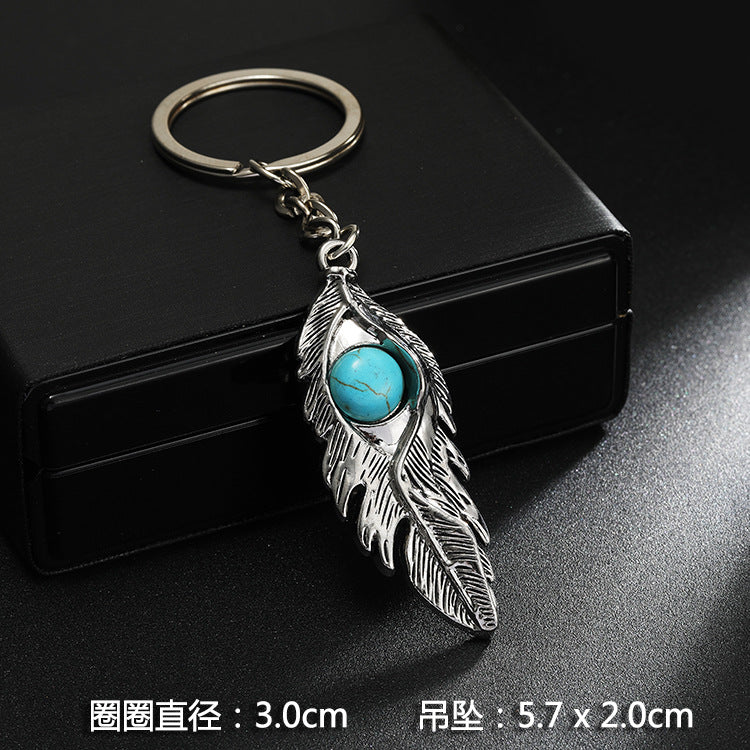 Wholesale Stainless steel spike cross eagle keychain  metal pendant