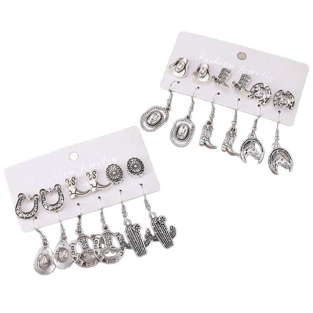 Wholesale Western cowboy earrings set