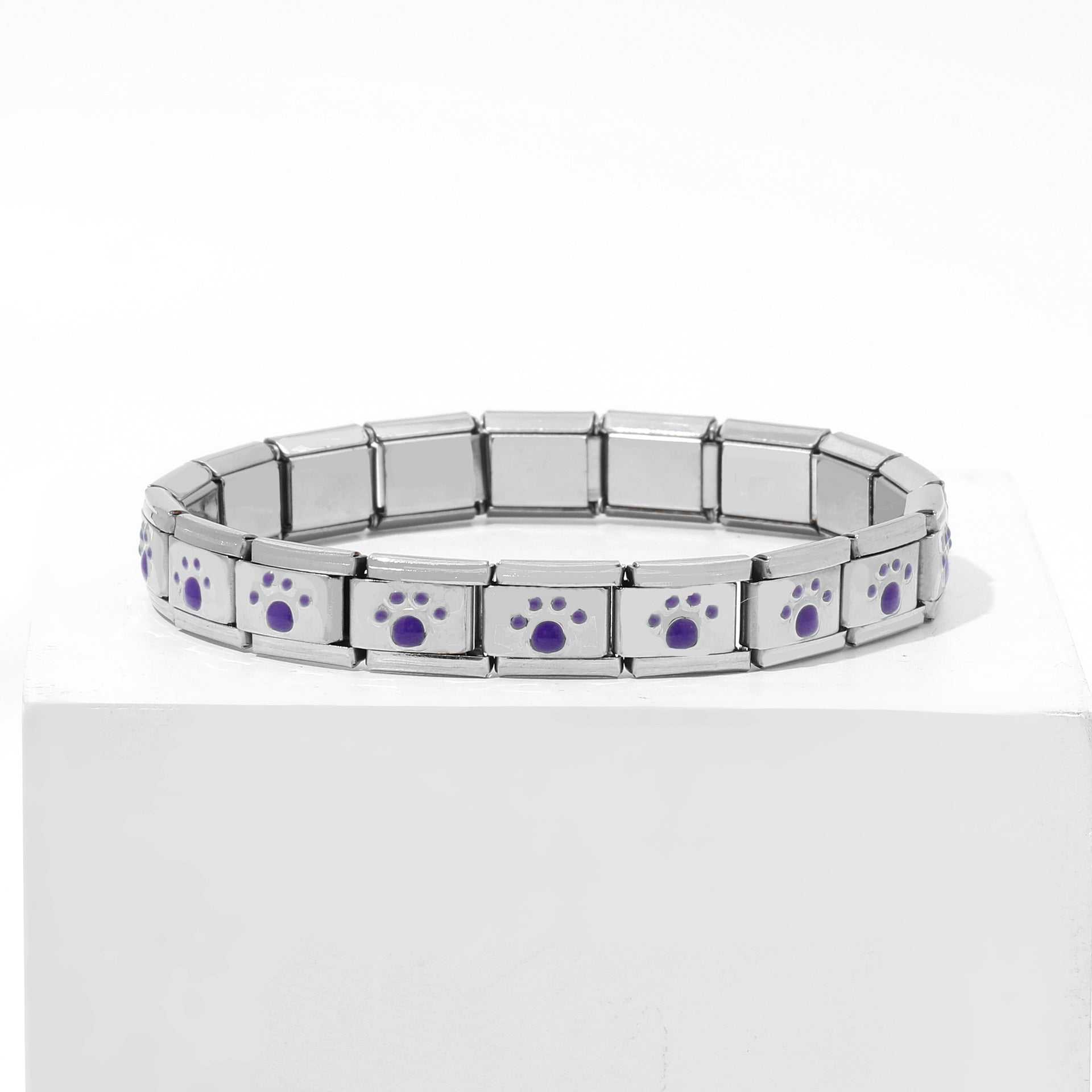 Wholesale Double Heart Gemstone Bracelet,  Stainless Steel Splicing Jewelry Accessory,  Chic Gift for Everyday Wear