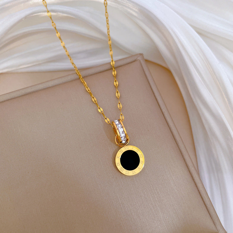 Wholesale Titanium Steel Zircon Clavicle Necklace ACC-NE-LiGe012