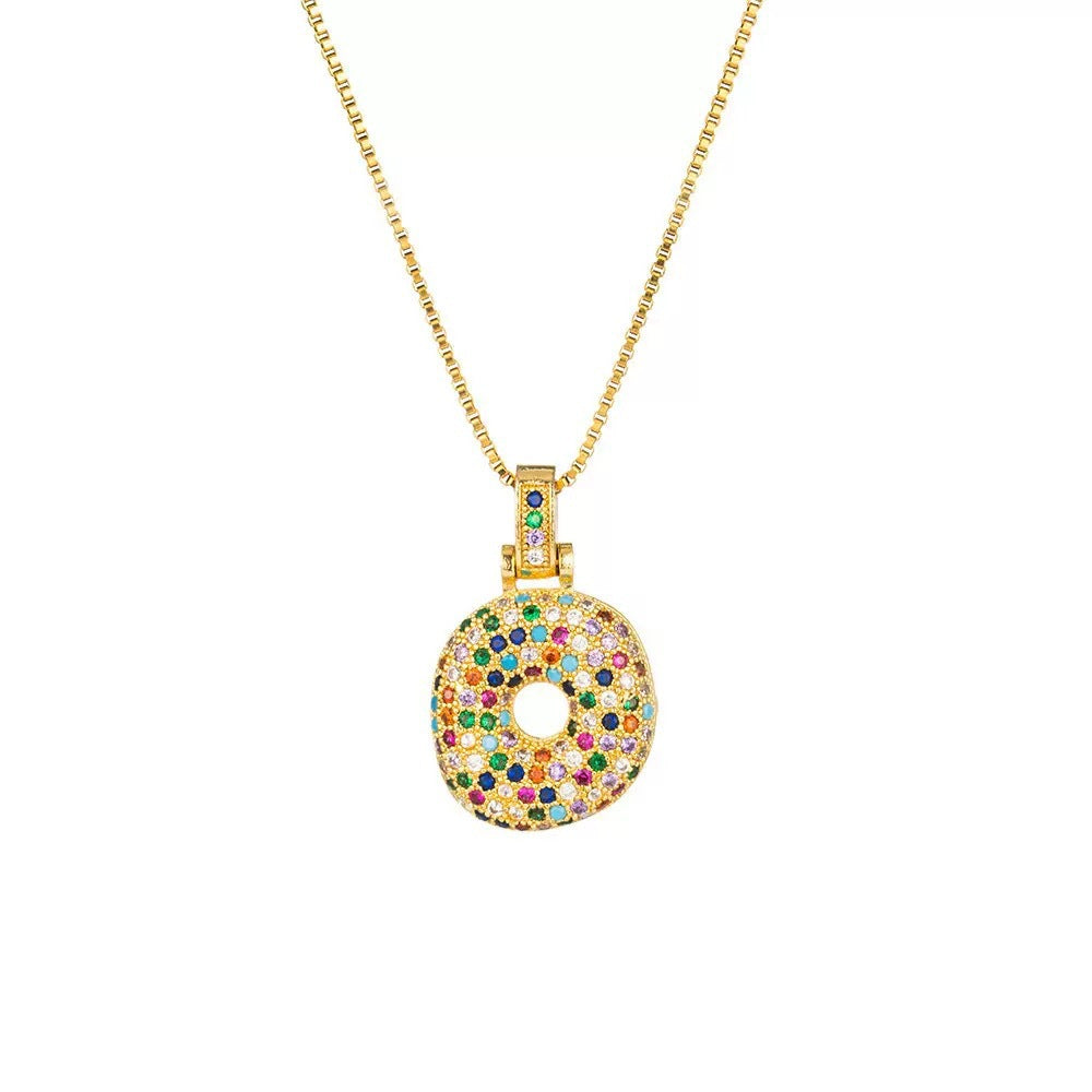 Wholesale Hip-Hop 26 Letter Pendant Set,  Gold Plated Copper Diamond-Set,  Chic Jewelry Gift