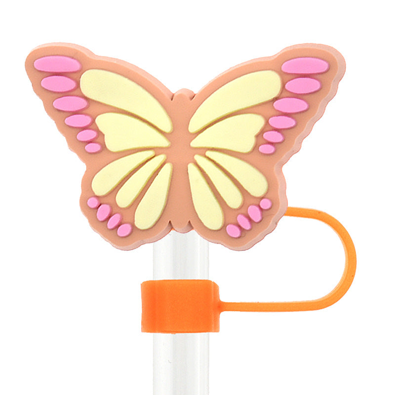 Wholesale Random 100pcs Love and Peace 10mm PVC Soft Straw Tube Cap ACC-SCR-RYY089