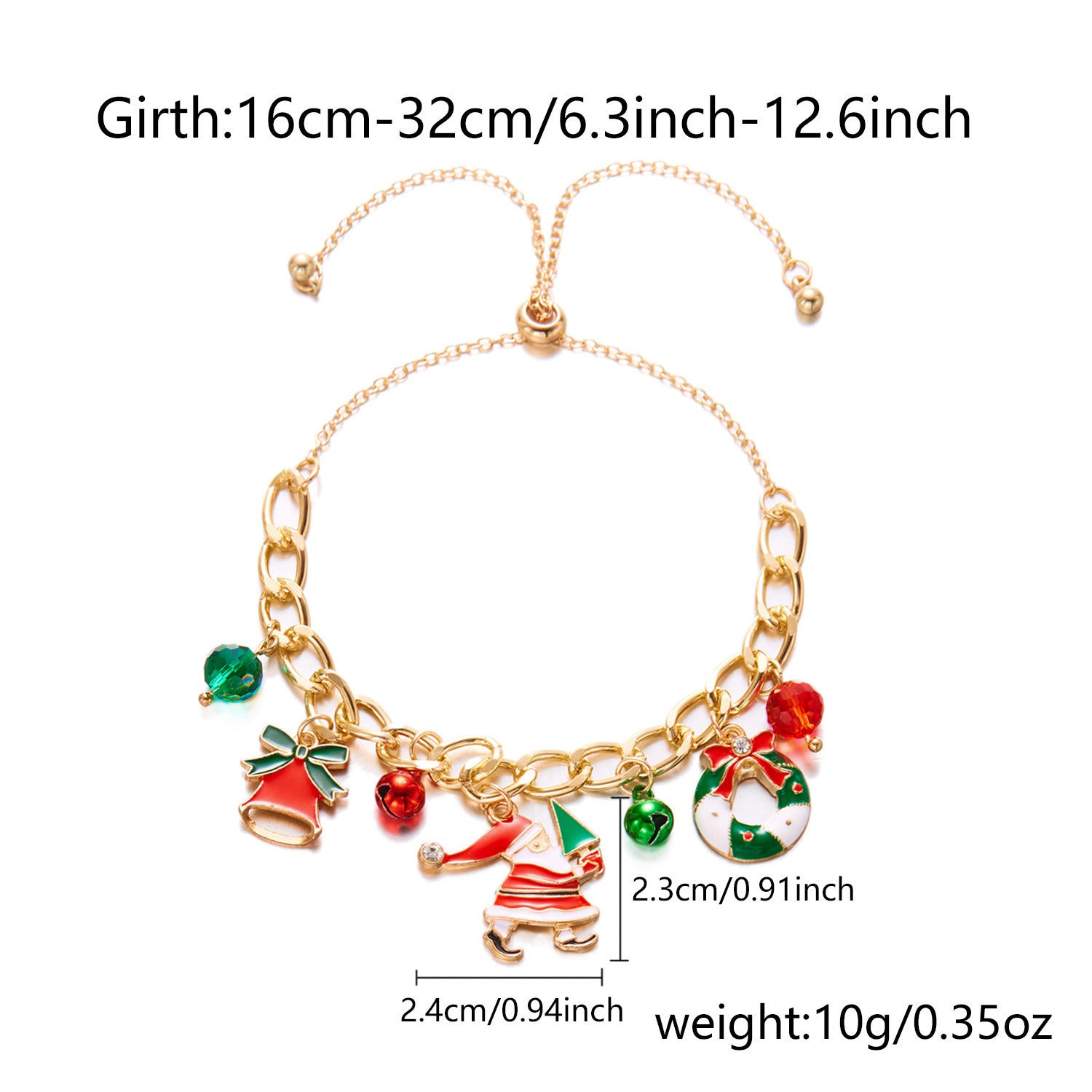 Wholesale Christmas snow  bell wreath bracelet