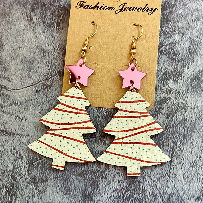 Wholesale Christmas Tree Wooden Earrings ACC-ES-XinChuan025