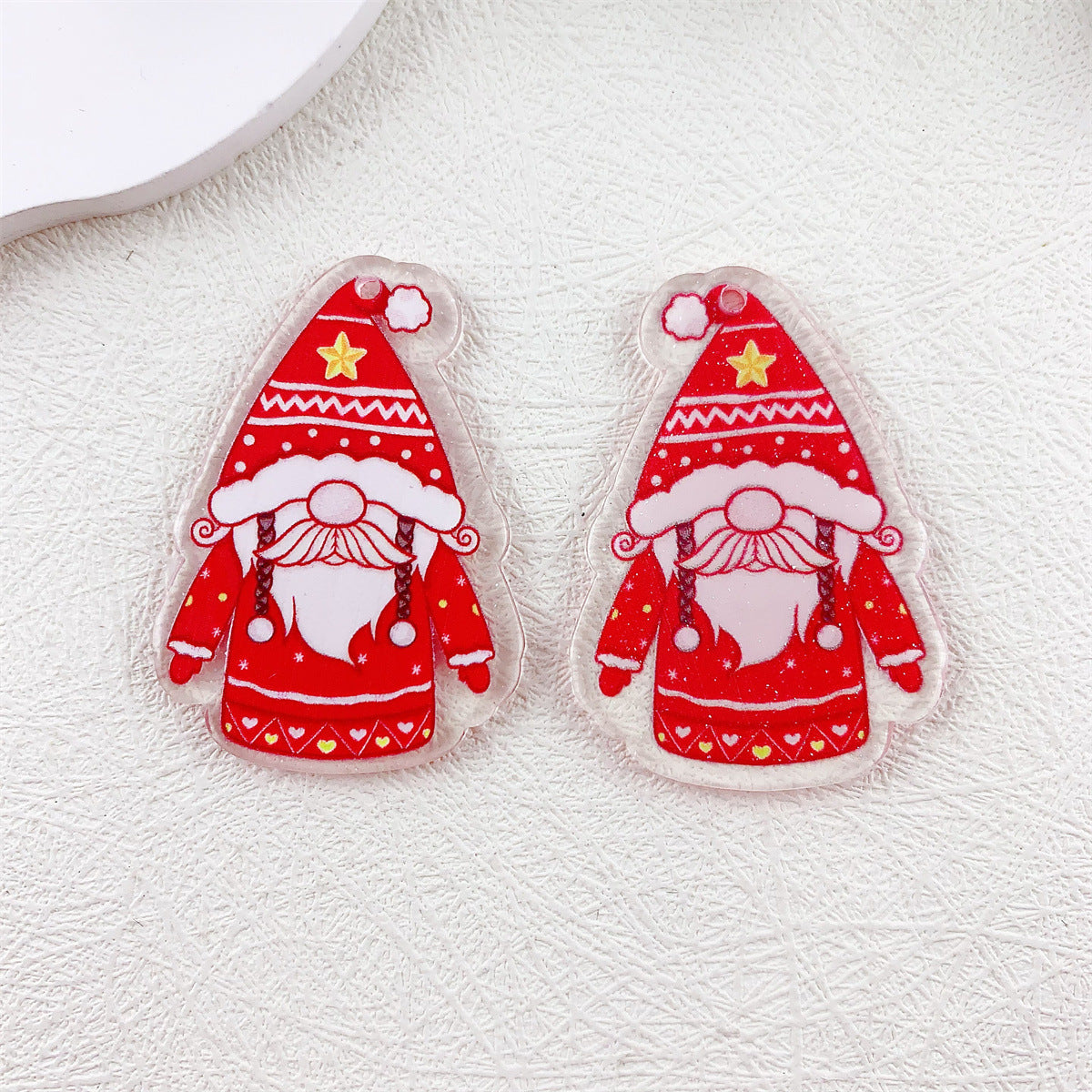 Wholesale 10pcs Acrylic Embossed Print Santa Elk Snowman Christmas Series Pendant