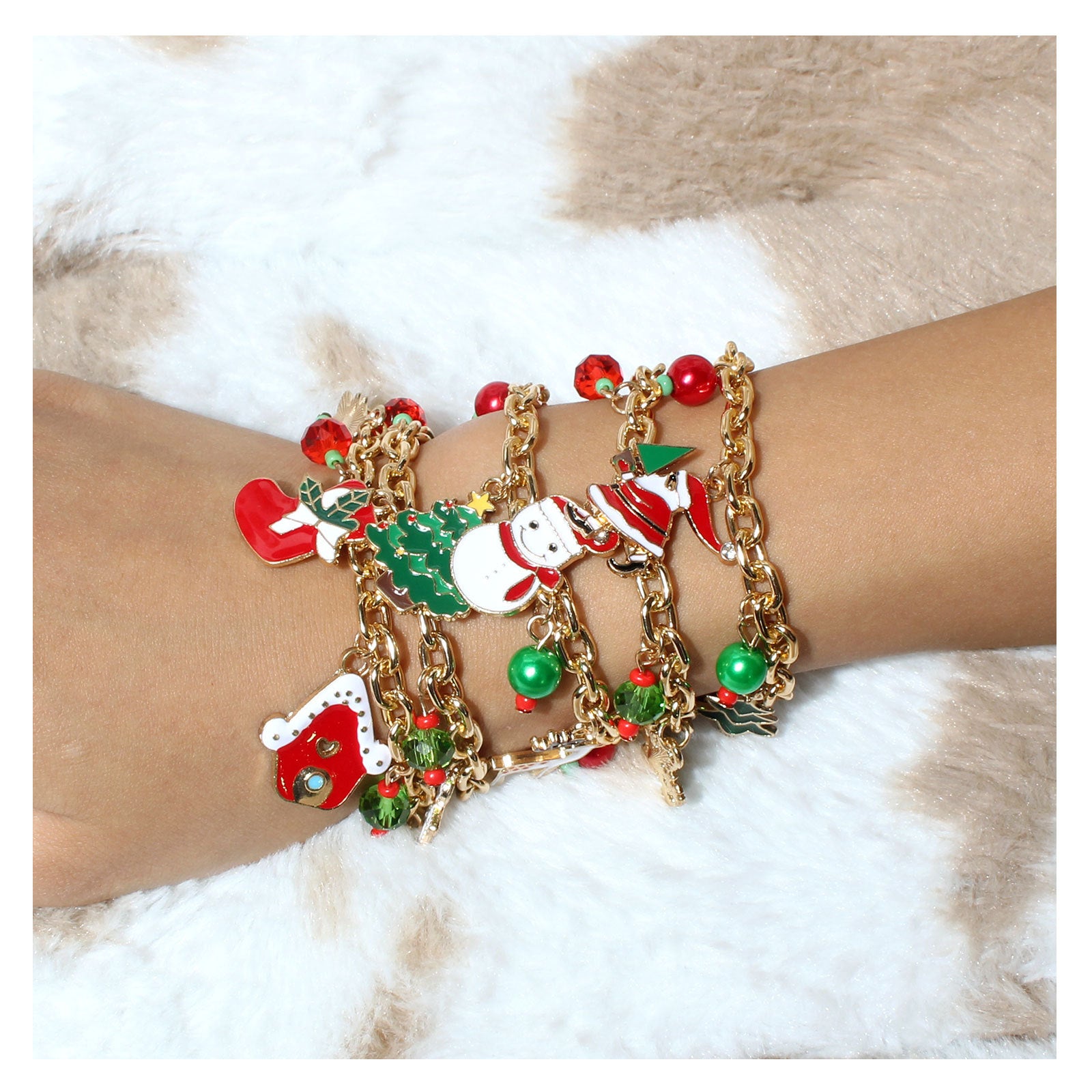 Wholesale Christmas Elk Socks Snowman Christmas Tree Bracelet ACC-BT-Tengc005