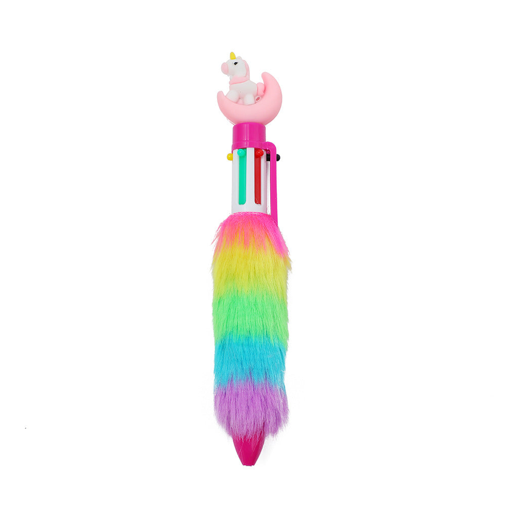 Wholesale Unicorn Plush Press Rainbow Color Neutral Pen