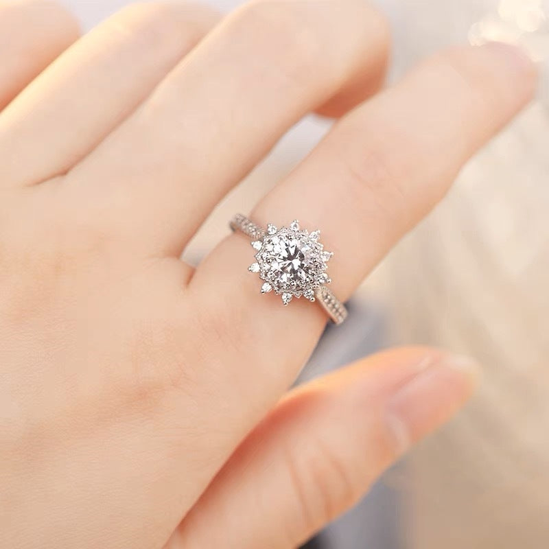 Wholesale S925 Sterling Silver Wedding Ring Fairy Tale Diamond Ring