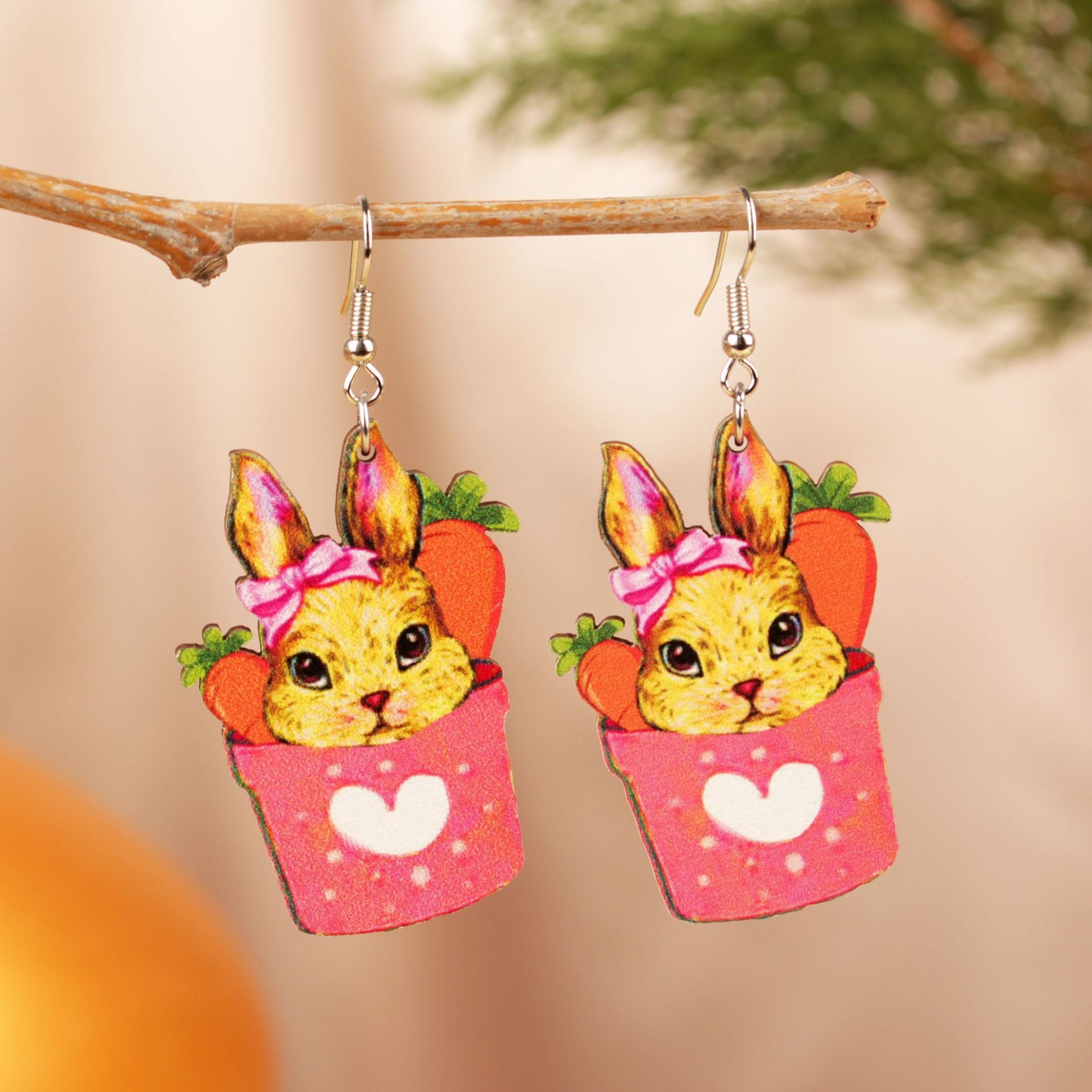 Wholesale Cartoon Cute Easter Colorful Earrings