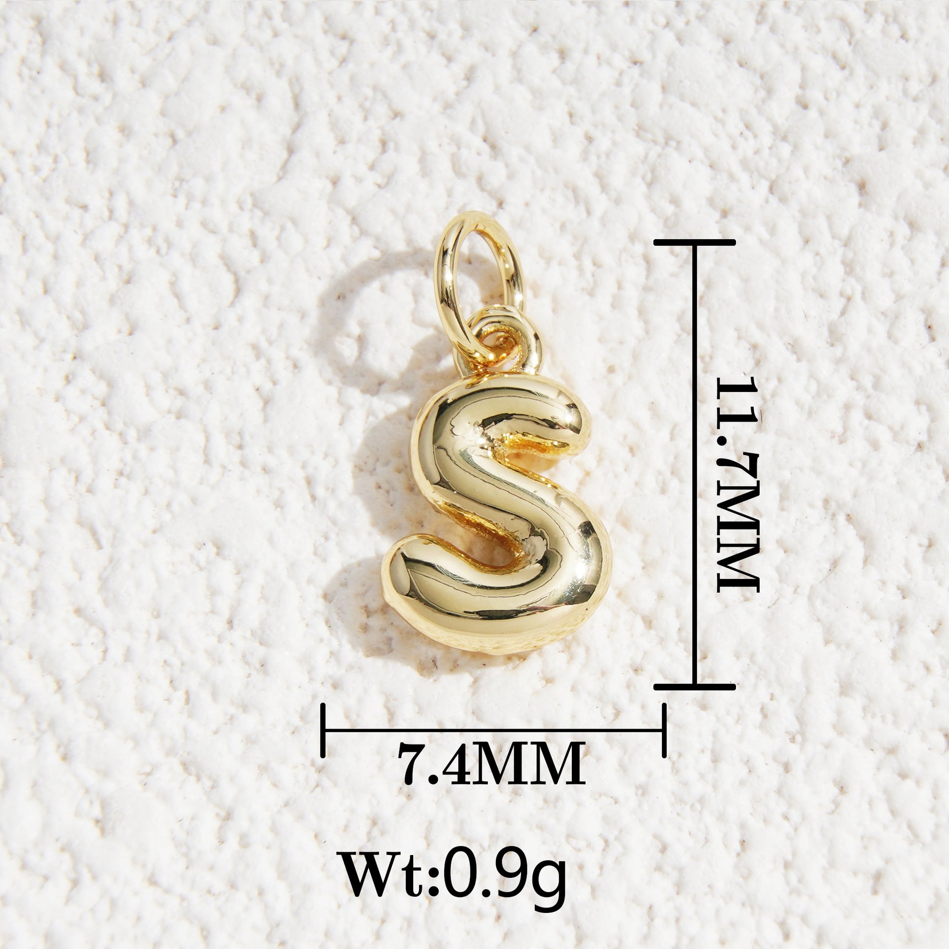 Wholesale5pcs DIY Copper Jewelry Charms— Gold-Tone Letter Series